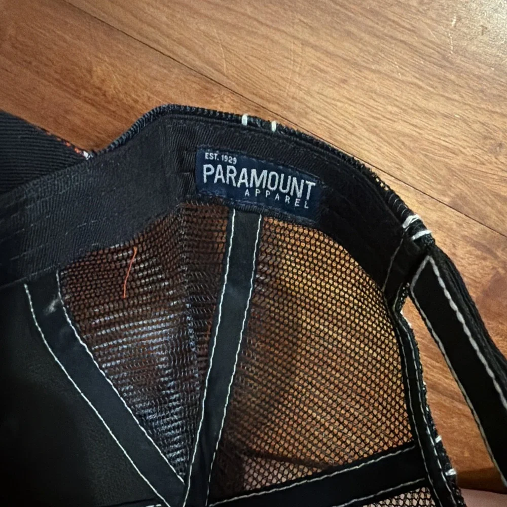 Paramount Apparel Navy Flag Emblem Netted Trucker Hat